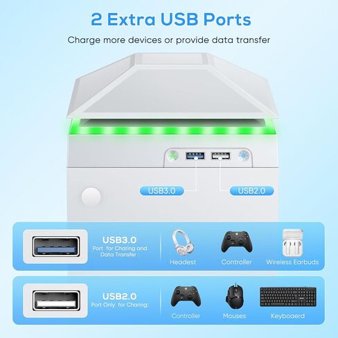 FASTSNAIL RGB Cooling Fan with Dust Cover for Xbox Series X, Cooler System with Auto Fan Speed Adjustable by Temperature, 7 RGB Light Modes, Removable Top Fan and Dust Filter, Accessories for XSX in Kuwait