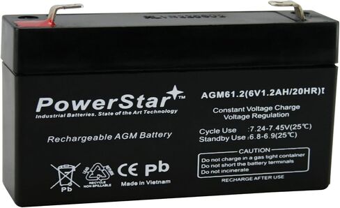 بطارية احتياطية PowerStar SLA تحل محل LEOCH DJW6-1.2 T1 F1 6V1.3AH 6V1.4AH 6V1.2AH LP6-1.3 in Saudi Arabia