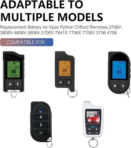 [ترقية 2025] بطارية JFC302223 بقدرة 300 مللي أمبير في الساعة لأجهزة التحكم عن بعد Viper Python Clifford - استبدال عالي السعة لـ 3706V، 3806V، 4606V، 5606V، 5706V، 7941X، 7756X، 7756V، 3706، 4706 والمزيد من المفاتيح الرئيسية in Kuwait