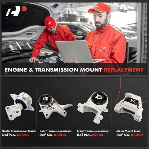 A-Premium Engine Motor Mount and Transmission Mount Kit Compatible with Chevrolet Malibu 2009 2010 2011 2012 2.4L, 6 Speed Automatic Transmission, 4-PC Set, Replace# 25820085, 24100456 in Saudi Arabia