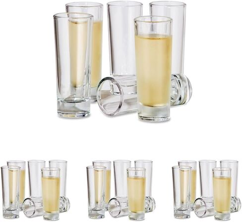 Oggi Tall Shot Glasses w/Heavy Base, Set 6 - Real Glass Shot Glass Set, Cool & Classic Design Ideal Groomsmen Gifts, Tequila Shot Glasses, Bachelor Party Favors for Men - 2oz / 59ml in Kuwait