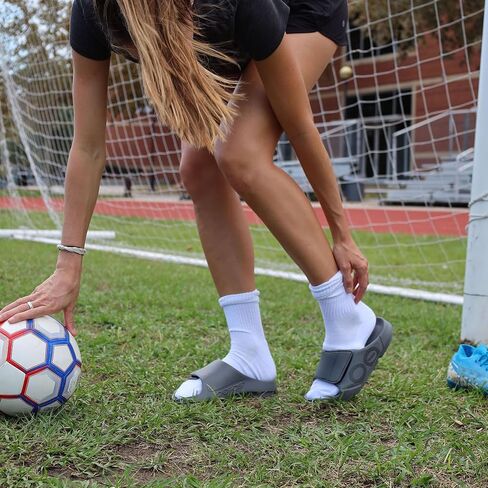 OOFOS Unisex Ooahh Sport Flex Adjustable Mens' & Womens' Sandals, Black/Matte, 12 Women/10 Men in Kuwait