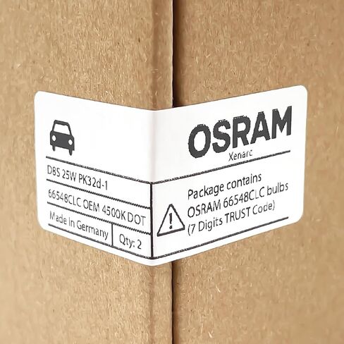 مصابيح OSRAM D8S OEM الكلاسيكية Xenarc HID زينون للمصابيح الأمامية 66548CLC 25W 4500K مع وسادات كحول DAMA | عبوة من 2 in Saudi Arabia