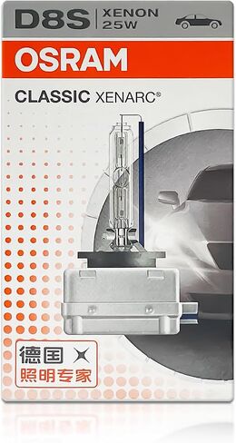 مصابيح OSRAM D8S OEM الكلاسيكية Xenarc HID زينون للمصابيح الأمامية 66548CLC 25W 4500K مع وسادات كحول DAMA | عبوة من 2 in Saudi Arabia
