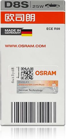 مصابيح OSRAM D8S OEM الكلاسيكية Xenarc HID زينون للمصابيح الأمامية 66548CLC 25W 4500K مع وسادات كحول DAMA | عبوة من 2 in Saudi Arabia