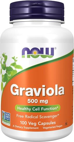 NOW Supplements, Graviola (Annona muricata) 500 mg, Healthy Cell Function*, 100 Veg Capsules in Saudi Arabia