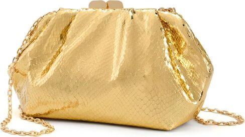 Elegant Pleated Evening Bag Soft Vegan Leather Clutch Purse Dressy Formal Handbag for Weddings, Proms, Cocktail-Gemma in Kuwait