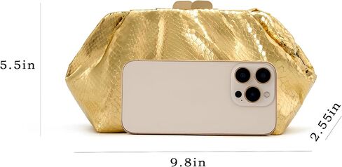 Elegant Pleated Evening Bag Soft Vegan Leather Clutch Purse Dressy Formal Handbag for Weddings, Proms, Cocktail-Gemma in Kuwait