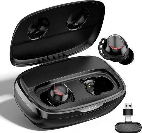 IAMJOY Wireless Gaming Earbuds, 20ms Low Latency, Gaming Earbuds with LED Display, 90H Play Time, 2.4GHz & Bluetooth, Game Earbuds with Mic Compatible with Meta Quest, PS5/4, VR, Switch, PC in Kuwait