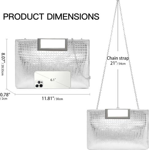 Vegan Leather Handbag Clutch Purses for Women Formal Stylish Evening Clutch for Weddings, Proms, Cocktail in Saudi Arabia