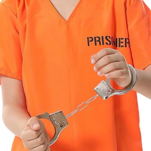 Prisoner Costume Adult Prison Jumpsuit Orange Uniform Jail Pants Inmate Outfits Child Criminal Set Halloween in Kuwait
