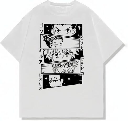 Anime, Hunter x Kilua Tee, Unisex Vintage Y2K Oversized Graphic T-Shirt, Streetwear Grunge Style, Retro Aesthetic Design in Saudi Arabia
