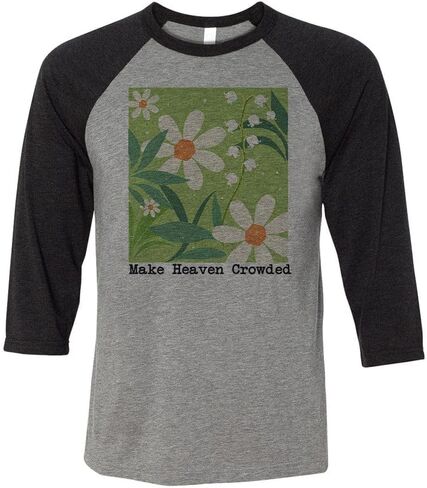Floral Make Heaven Crowded Three-Quarter Raglan Sleeve Baseball Shirt Unisex in Saudi Arabia
