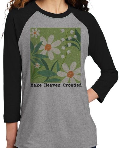 Floral Make Heaven Crowded Three-Quarter Raglan Sleeve Baseball Shirt Unisex in Saudi Arabia