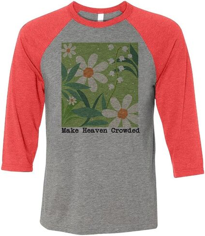 Floral Make Heaven Crowded Three-Quarter Raglan Sleeve Baseball Shirt Unisex in Saudi Arabia