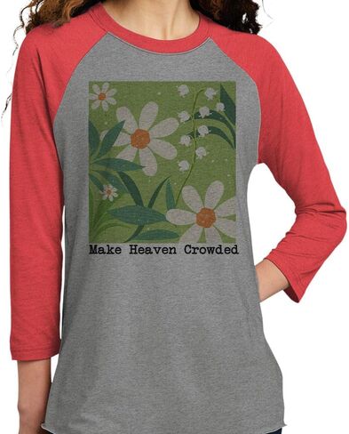 Floral Make Heaven Crowded Three-Quarter Raglan Sleeve Baseball Shirt Unisex in Saudi Arabia