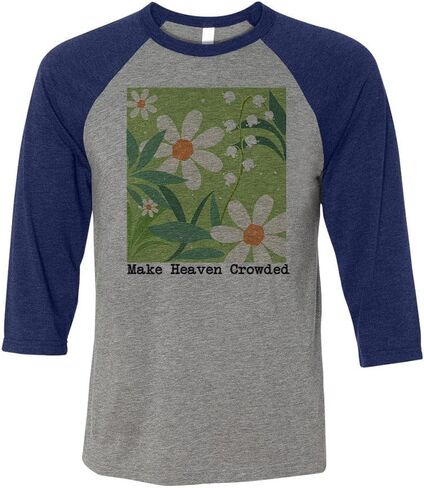 Floral Make Heaven Crowded Three-Quarter Raglan Sleeve Baseball Shirt Unisex in Saudi Arabia