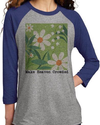 Floral Make Heaven Crowded Three-Quarter Raglan Sleeve Baseball Shirt Unisex in Saudi Arabia
