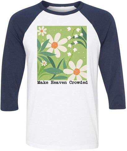Floral Make Heaven Crowded Three-Quarter Raglan Sleeve Baseball Shirt Unisex in Saudi Arabia