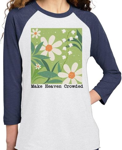 Floral Make Heaven Crowded Three-Quarter Raglan Sleeve Baseball Shirt Unisex in Saudi Arabia