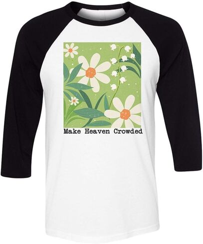 Floral Make Heaven Crowded Three-Quarter Raglan Sleeve Baseball Shirt Unisex in Saudi Arabia