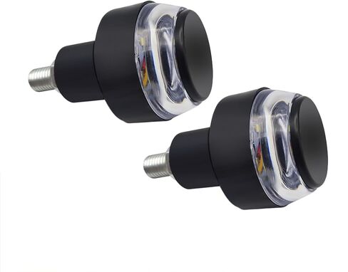 2 PCS Motorcycle Handle Bar End Light Dual Color Turn Signal Light Grip Plug Side Marker Lamp Direction Indicator Lights 12V Daytime Running Lights for Motorcycles Motorbike (Red+White) in Kuwait