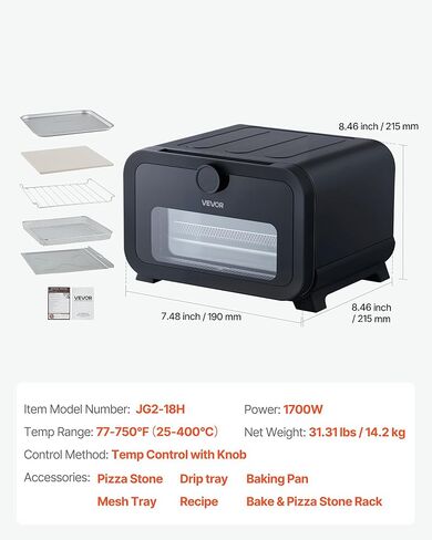 بيتزا بيتزا فرن كونترتوب 14 "طبقة سطح السفينة مزدوجة 110 فولت 1800W من الفولاذ المقاوم للصدأ ، الفضة in Kuwait