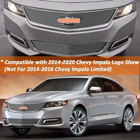 متوافق مع Chevy Impala 2014-2020 مع عرض الشعار الأمامي من الكروم المصد العلوي للشواية مع مسمار كومبو فوق الطراز يناسب 14 15 16 17 18 19 20 إمبالا in Saudi Arabia