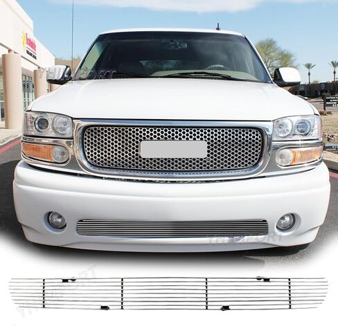 شبكة المصد السفلي متوافقة مع 1999-2006 GMC Yukon/02-06 Sierra Denali Chrome Billet Grill Insert in Saudi Arabia