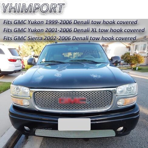 شبكة المصد السفلي متوافقة مع 1999-2006 GMC Yukon/02-06 Sierra Denali Chrome Billet Grill Insert in Saudi Arabia