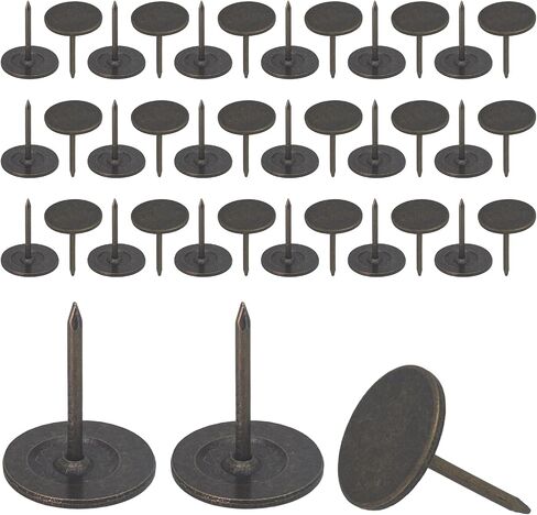 100 Pcs Thumb Tacks, Bronze Upholstery Tacks Flat Head Push Pins, Decoration Thumb Pushpins Nails (Bronze, 16mmx20mm) in Saudi Arabia