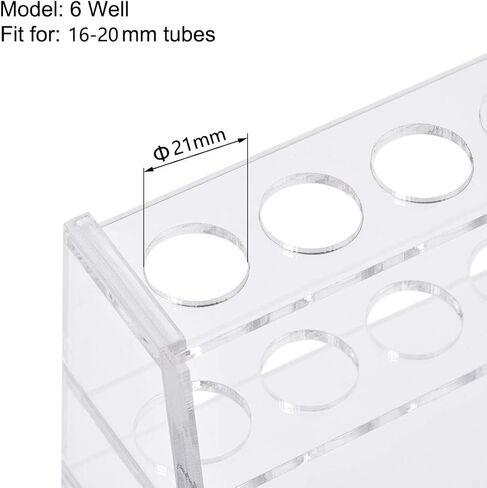 Acrylic Test Tube Holder Rack 6 Sockets for 50ml Centrifuge Tubes Clear (50ml,6 Sockets) in Saudi Arabia