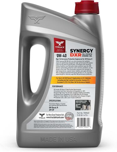 زيت محرك ترياكس سينرجي DXR 0W-40 SP اصطناعي بالكامل متوافق مع GM Dexos R (5 كوارت) in Saudi Arabia