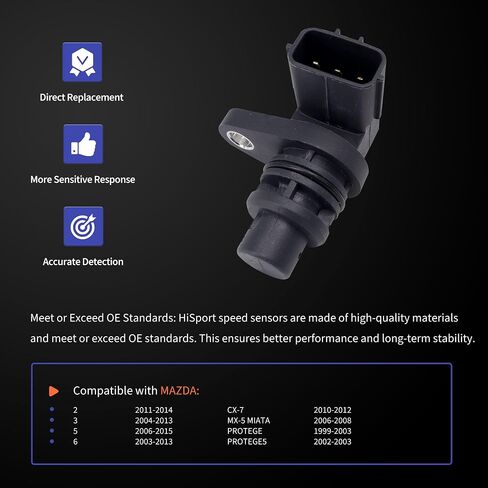 HiSport Transmission Speed Sensor - Compatible with Mazda 2 3 5 6 CX-7 Replaces FN1221551 FN1221551A SU6385 SU9767 in Saudi Arabia