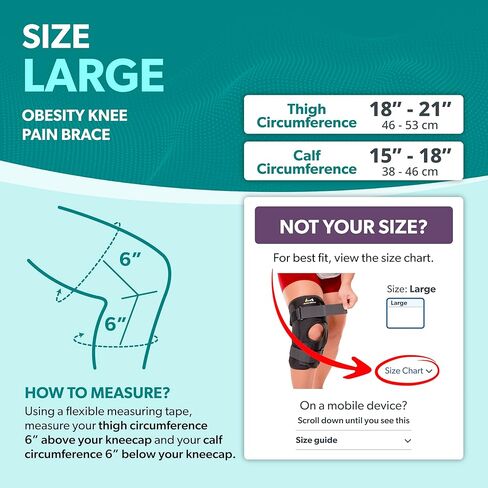 BraceAbility Hinged Obesity Knee Brace - Plus Size to Overweight Wraparound Support for Womens and Mens Arthritis Treatment, Bariatric Joint Pain Relief, Kneecap Instability, Ligament Weakness (2XL) in Kuwait