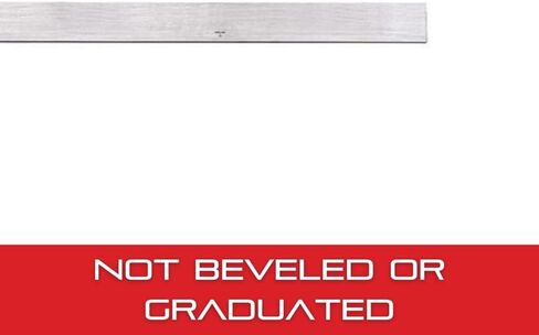 Starrett Steel Straight Edge with Bevel Edge, Not Graduated - 48 Inch (1200mm) Length, 7/32 Inch (5.5mm) Thickness, 2-13/32 Inch (60mm) Width, plus/minus .0002 Inch per Foot Accuracy - 385-48 in Saudi Arabia