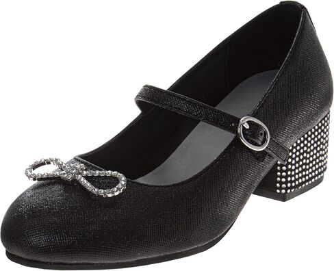 Josmo Girls Formal Dress Shoes Low Block Heel Slip-On Mary Jane Buckle Strap Pumps (Size Little Kid - Big Kid) in Saudi Arabia