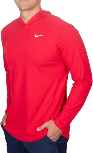 Nike Mens Dry Long Sleeve Hoodie Tee (Maroon, Medium) in Kuwait