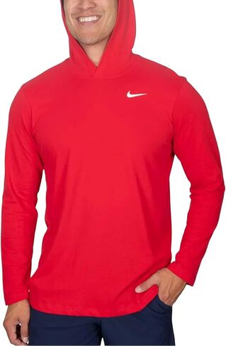 Nike Mens Dry Long Sleeve Hoodie Tee (Maroon, Medium) in Kuwait