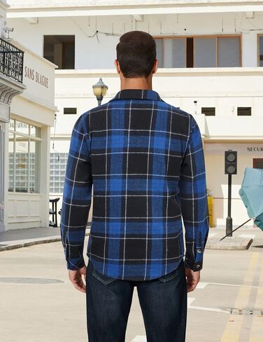 COOFANDY Men's Long Sleeve Flannel Shirts Fashion Plaid Jacket Casual Button Down Shirt with Pockets in Saudi Arabia