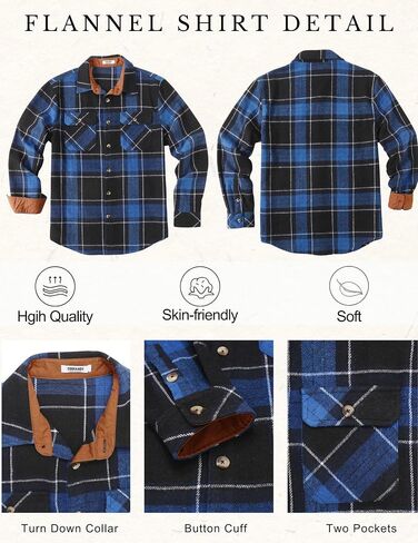 COOFANDY Men's Long Sleeve Flannel Shirts Fashion Plaid Jacket Casual Button Down Shirt with Pockets in Saudi Arabia