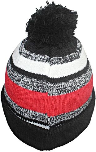 Quality Variegated Stripe Solid Cuff Beanie W/Large Pom in Saudi Arabia
