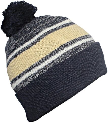 Quality Variegated Stripe Solid Cuff Beanie W/Large Pom in Saudi Arabia