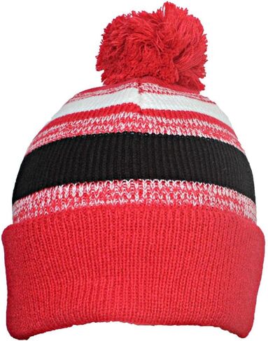 Quality Variegated Stripe Solid Cuff Beanie W/Large Pom in Saudi Arabia
