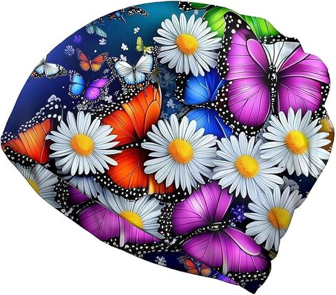 American Flag Butterfly Women's Slouchy Beanie Hat Cute Turban Hats Cancer Headwear Caps Baggy Skull Sleep Scarf in Saudi Arabia