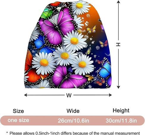 American Flag Butterfly Women's Slouchy Beanie Hat Cute Turban Hats Cancer Headwear Caps Baggy Skull Sleep Scarf in Saudi Arabia