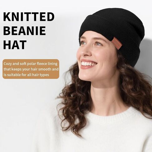 Daily Skully Beanie Hat,Thick and Soft Knitting Stretch to Fit Most Black in Saudi Arabia