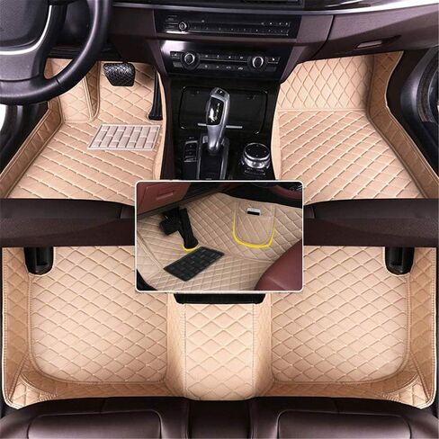 Custom Leather Full Coverage Car Floor Mats, Waterproof and Anti-Slip, with No Dead Angles, Car Logo Included, Fits 99% of Vehicles, Easy Installation and Cleaning in Saudi Arabia