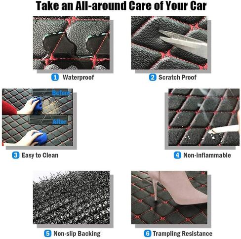 Custom Leather Full Coverage Car Floor Mats, Waterproof and Anti-Slip, with No Dead Angles, Car Logo Included, Fits 99% of Vehicles, Easy Installation and Cleaning in Saudi Arabia
