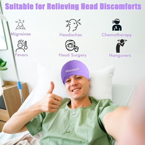2 Packs Cold Cap for Chemotherapy Patients, Chemo Care Package for Women and Men, Migraine Ice Cap, Ice Hats for Migraines, Head Cooling Cap for Headach，Cooling Hat for Stress Relief, Cold Compress in Saudi Arabia